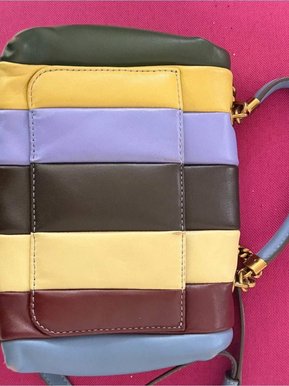 Tory Burch Multicolor Stripe Leather Crossbody Bag